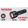 WISON WS-5572 20W Uzun Menzilli Şarjlı Metal El Feneri (5343)