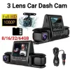 1080P Üçlü Lens Araba Dash Cam Dashcam Ön İç &amp;amp; Arka HD Araba DVR 120 ° Açı Döngü Kaydı Yerçekimi Sensörü (5343)