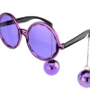 Disko Toplu Küpeli Parti Gözlüğü Mor Renk 15x16 cm (5343)