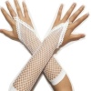 Beyaz Renk Parmak Arası File Örgü Eldiven 26 cm (5343)