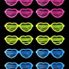 Retro Neon Fosforlu Kalp Panjur Gözlük 12 Adet – 80’ler 90’lar Parti Stili (5343)