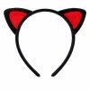 Peluş Kedi Kulak Taç Kırmızı Siyah – Çocuk Parti &amp;amp;amp; Kostüm Tacı (5343)