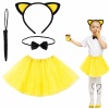 Sarı Renk Etekli Kedi Kostüm Seti (Tütü, Taç, Papyon, Kuyruk) (5343)