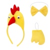 Çocuk Horoz Tavuk Kostüm Seti 3 Parça (Taç + Papyon + Kuyruk) (5343)