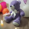 80 cm Mor Balım Ayısı Peluş Oyuncak – Büyük Boy, Yumuşak ve Sevimli Ayıcık