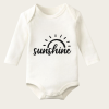 Sunshine Yazı Temalı Baskılı Pamuklu Uzun Kollu Çıtçıtlı Bebek Body Zıbın Atlet Tulum