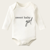Sweet Baby Girl Yazı Temalı Baskılı Pamuklu Uzun Kollu Çıtçıtlı Bebek Body Zıbın Atlet Tulum