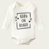 Baby On Board Yazı Temalı Baskılı Pamuklu Uzun Kollu Çıtçıtlı Bebek Body Zıbın Atlet Tulum