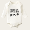 Coming Soon Yazı Temalı Baskılı Pamuklu Uzun Kollu Çıtçıtlı Bebek Body Zıbın Atlet Tulum
