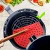 Renkli Isıya Dayanıklı Yıkanılabilir Silikon Fırın Ve Airfryer Yuvarlak Pişirme Matı 23 Cm (5343)