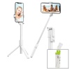 BEYAZ  SELFİ ÇUBUK - TRİPOD AYAKLI  57CM UZAYAN-KISALAN SAPLI + 10CM =67CM (5343)