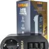 Gobax Termal Akım Korumalı Akıllı Priz 3xusb Li, Çocuk Korumalı, Led Işıklı, Yüksek Isıya Dayanıklı (5343)
