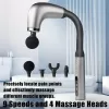 Masaj Çekici, 9 Hızlı Derin Doku Perküsyonu, 4 Başlıklı Uzun Saplı Boyun ve Sırt Masaj Aleti (5343)