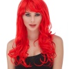 Kırmızı Renk Uzun Dalgalı Parti Peruğu (5343)