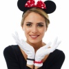 Kırmızı Fiyonklu Minnie Mouse Tacı ve Beyaz Eldiven Seti (5343)