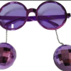 Disko Toplu Küpeli Parti Gözlüğü Mor Renk 15x16 cm (5343)