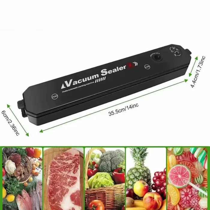 Vacuum Sealer Ev Tipi Vakumlama ve Yapıştırma Makinesi + 10 Adet Vakum Poşeti (5343)