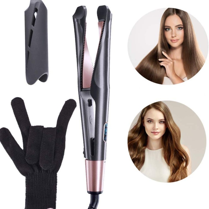 2 in 1 Profesyonel saç düzleştirici bigudi maşası (5343)