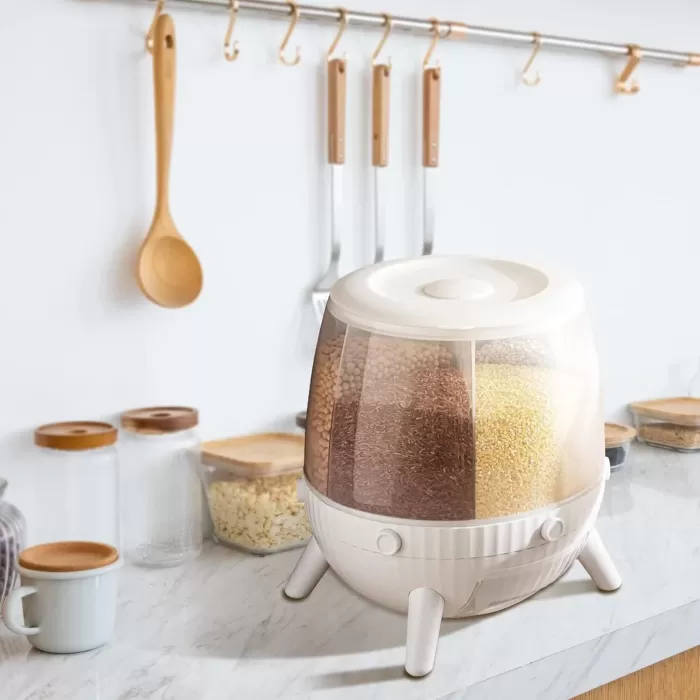 6 Bölmeli 360 Derece Dönebilen 6 Lt Bakliyat Organizeri (5343)