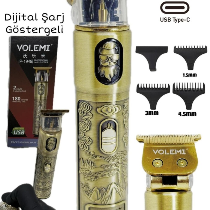 Dijital Göstergeli Saç Sakal Tıraş Makinesi - Sıfıra Yakın - IP-1949 (5343)