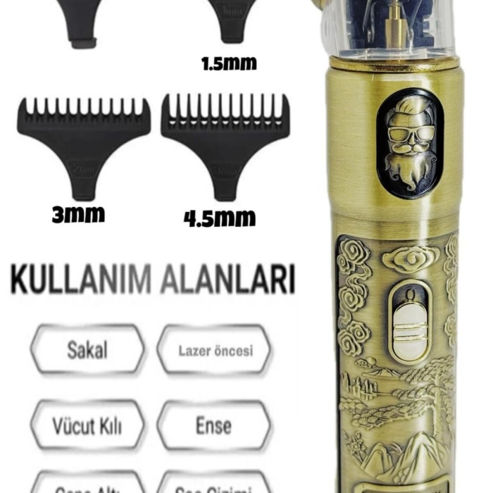 Dijital Göstergeli Saç Sakal Tıraş Makinesi - Sıfıra Yakın - IP-1949 (5343)