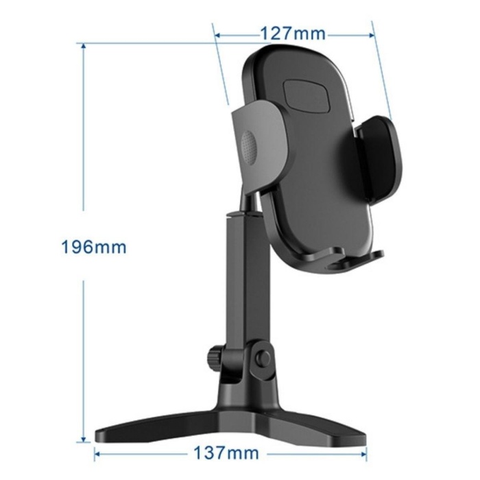 Masaüstü Telefon Standı 360 Derece Dönebilen Başlıklı Ayaklı Telefon Tripodu (5343)