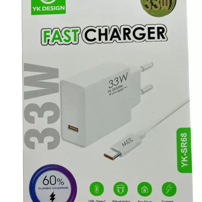 Usb Type-c 33W Şarj Aleti YK-SR68 (5343)