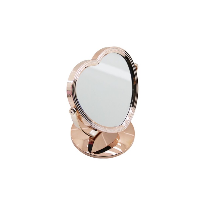 KALP MODEL 7 İNÇ= ÇAP:17.5CM MAKYAJ AYNASI ÇİFT TARAFLI BRONZ - GÜMÜŞ PLS.ÇERÇEVE SABİT AYAK (5343)