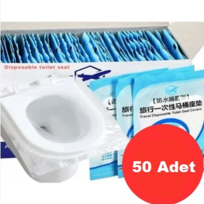 Hijyenik Tek Kullanımlık Klozet Kapağı Poşeti 50 Adet KUTULU (5343)