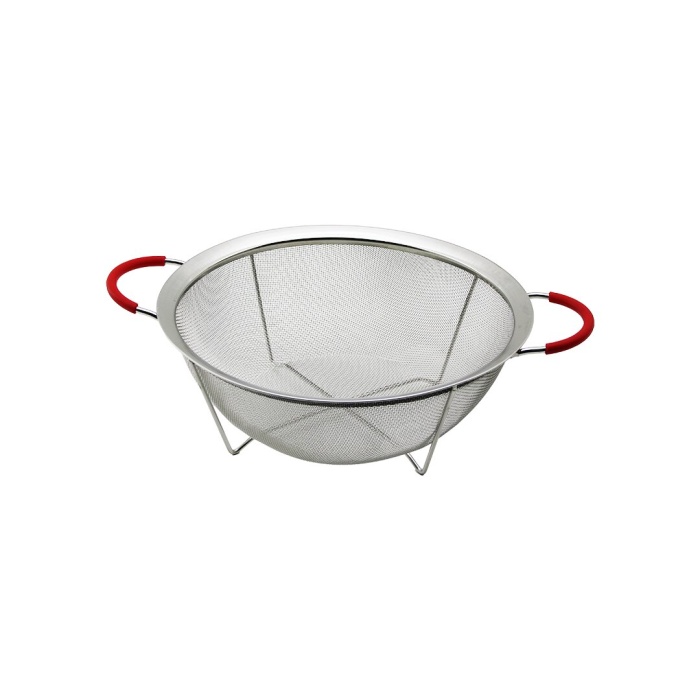 22CM TEL SEPET METAL SÜZGEÇ SİLİKON KILIFLI KULP METAL ÇERÇEVE - AYAK (5343)