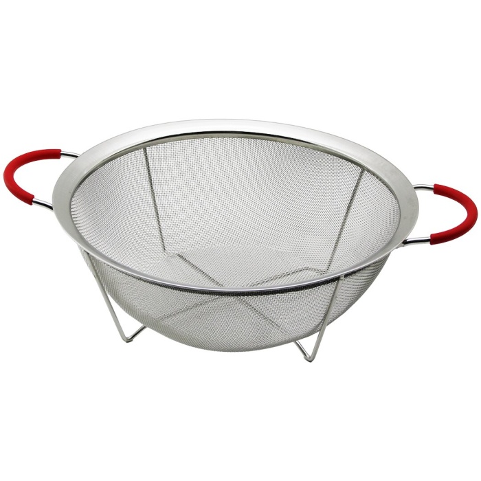 28CM TEL SEPET METAL SÜZGEÇ SİLİKON KILIFLI KULP METAL ÇERÇEVE - AYAK (5343)