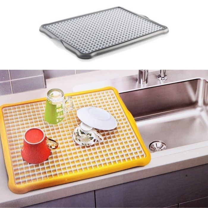 Pratik Lavabo Tezgah Üstü Bulaşık Kurutmalığı Süzmatik 22x40 cm (5343)