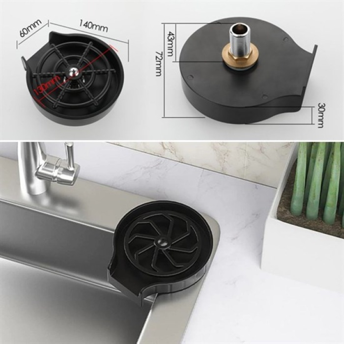 Yüksek Basınçlı Otomatik Bardak Yıkama Aparatı Mutfak Lavaboları İçin Hızlı Kupa Durulayıcı (5343)