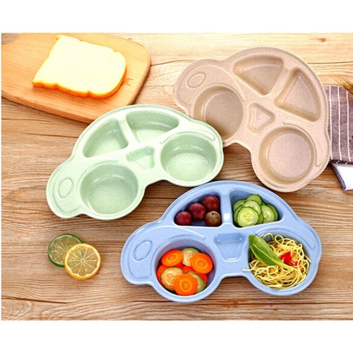 Bebekler İçin Araba Şeklinde Sevimli Mama Tabağı Çocuk Tabldot (5343)