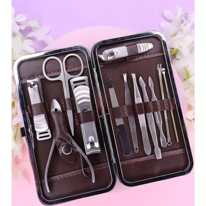 Tırnak Makası Tırnak Bakım Seti Deri Çantalı 12 Parça Set (5343)