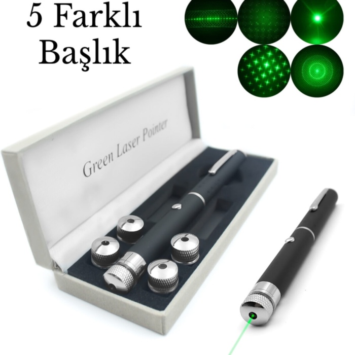 Yeşil Lazer Pointer USB Şarjlı 5 km Etki Alanı! (5343)