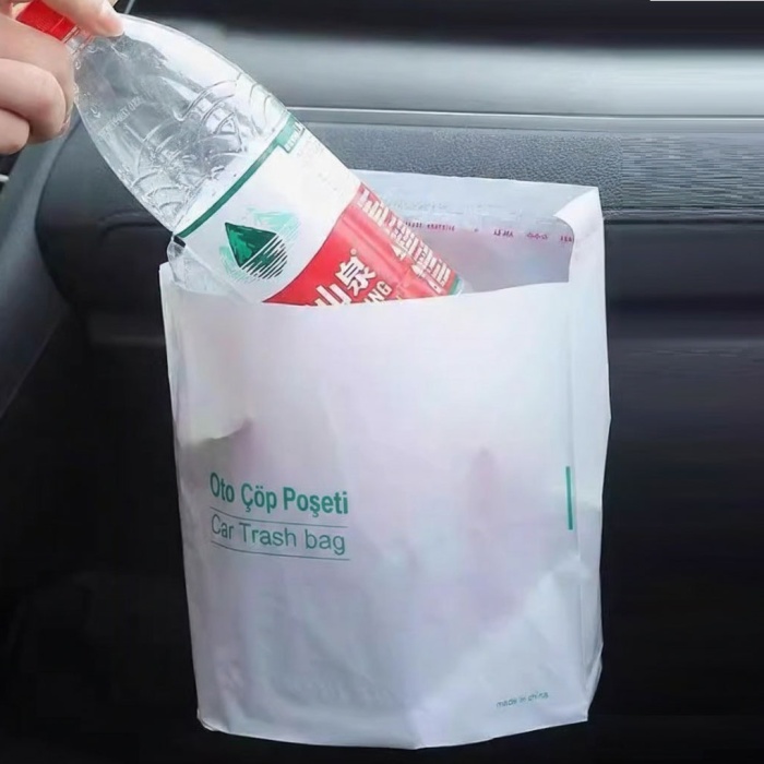 Pratik Su Geçirmez Oto Araba Çöp Poşeti Yapışkanlı 20 Adet (5343)