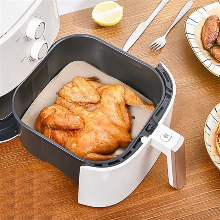50 Adet Air Fryer Pişirme Kağıdı Tek Kullanımlık Hava Fritöz Yapışmaz Yağlı Kağıt Delikli Model (5343)