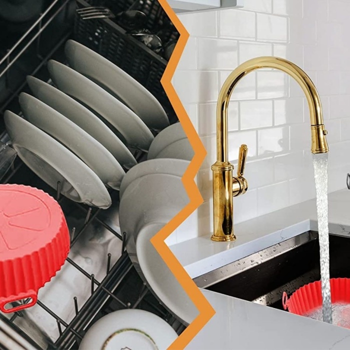 Renkli Isıya Dayanıklı Yıkanılabilir Silikon Fırın Ve Airfryer Yuvarlak Model Pişirme Matı 20 Cm (5343)