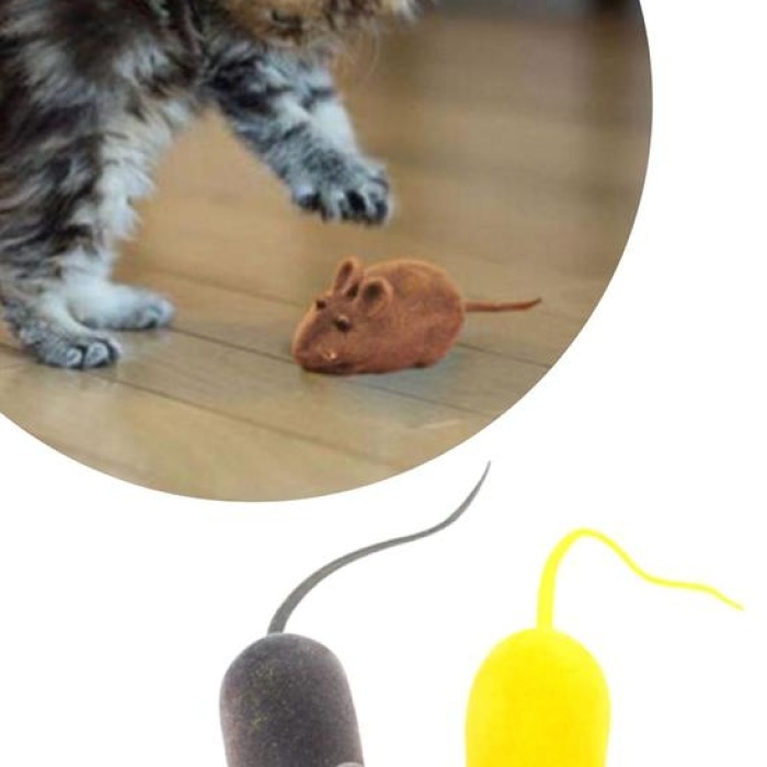 2li Evcil Hayvan Eğitim Sevimli Elastik Kedi Fare Yakalama İnteraktif Sesli Eğitim Oyuncağı (5343)