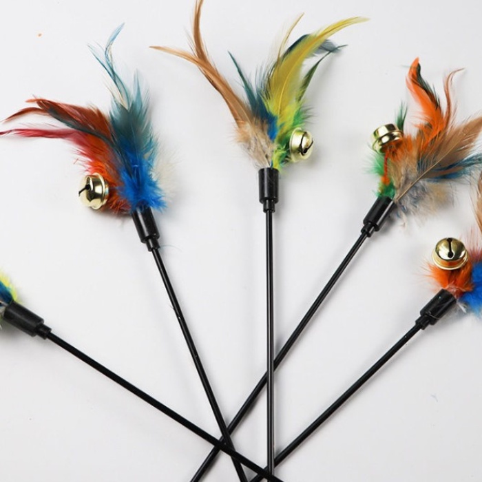 Çıngıraklı Tüylü Kedi Oyun Çubuğu (5343)