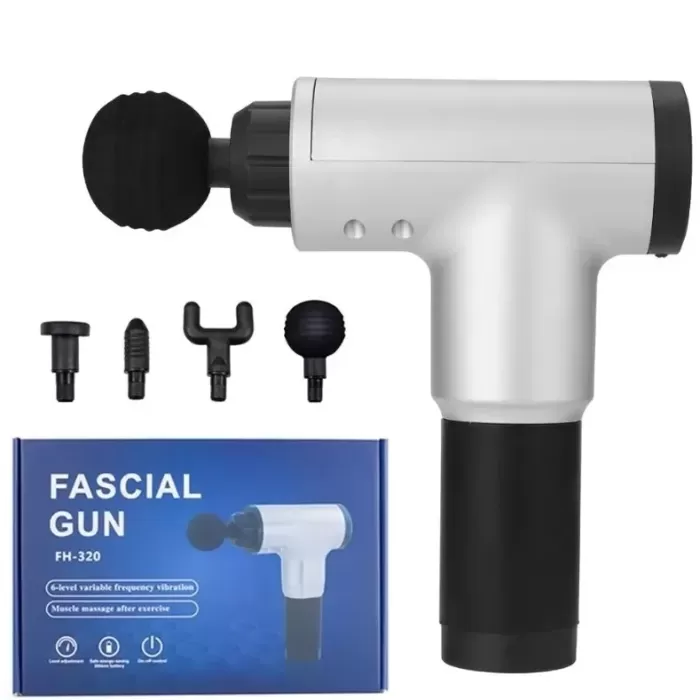 Fascial Gun RH-320 6 Kademe Hız Ayarlı, 4 Parça Başlıklı, Usb Şarjlı, Masaj Tabanca Aleti (5343)
