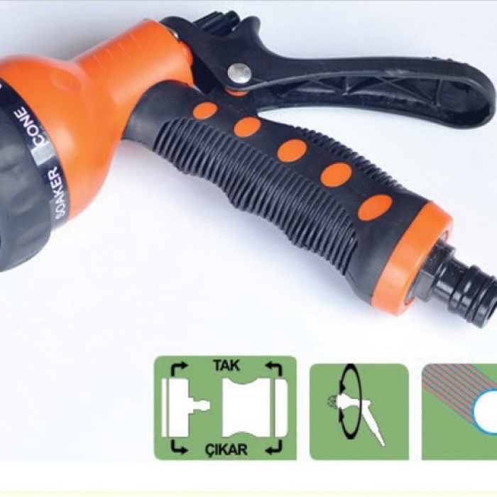 Sulama Tabancası - 4lü Sulama Sistemi 7 Fonkiyonlu (5343)