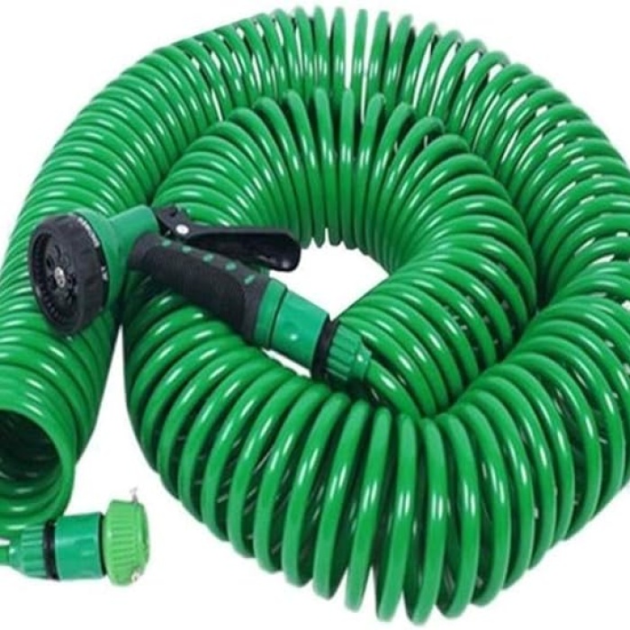 30 Metre Spiral Hortum + 4 Fonksiyonlu Özel Sulama Tabancası (5343)