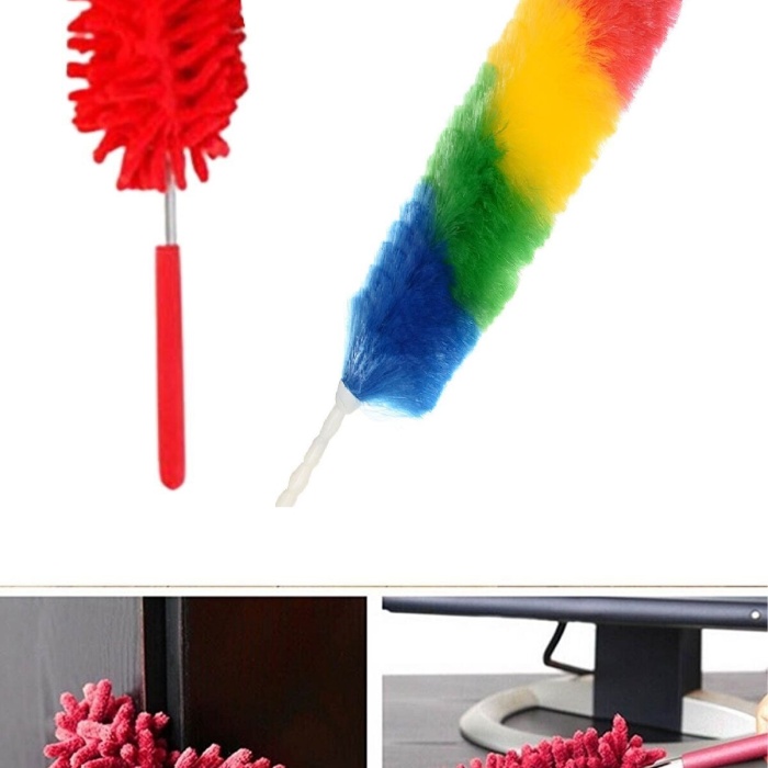 2 li Set Mikrofiber Teleskobik Toz Alma -Antistatik Toz Püskülü Duster (5343)