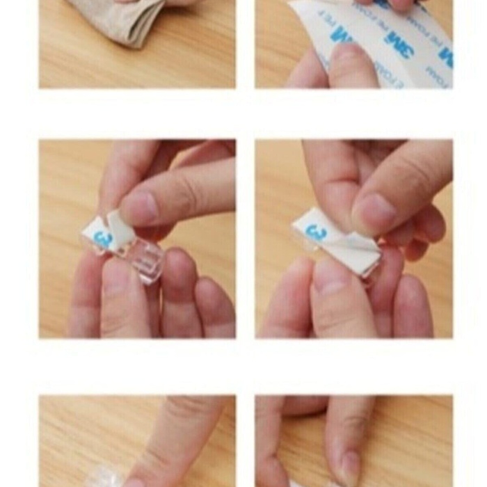 Kablo Sabitleyici Klipsler 20 Adet Kablo Düzenleyici Duvar Fayans Cam Kablo Tutucu Yapışkanlı Klips (5343)