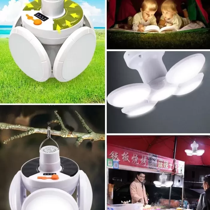 Solar Güneş Enerji Ve Usb Sarjlı 5 Kanatlı Led Lamba (5343)