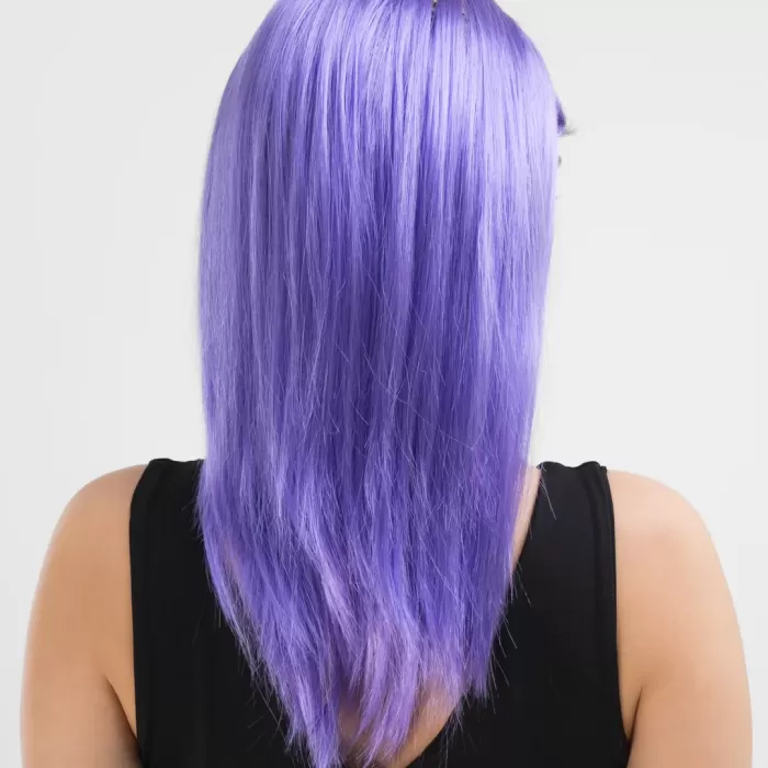 Mor Renk Uzun Düz Parti Peruğu (5343)