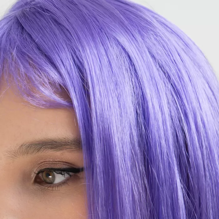 Mor Renk Uzun Düz Parti Peruğu (5343)