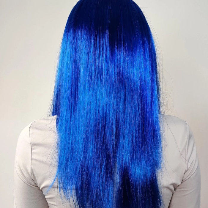 Mavi Renk Uzun Parti Peruğu (5343)